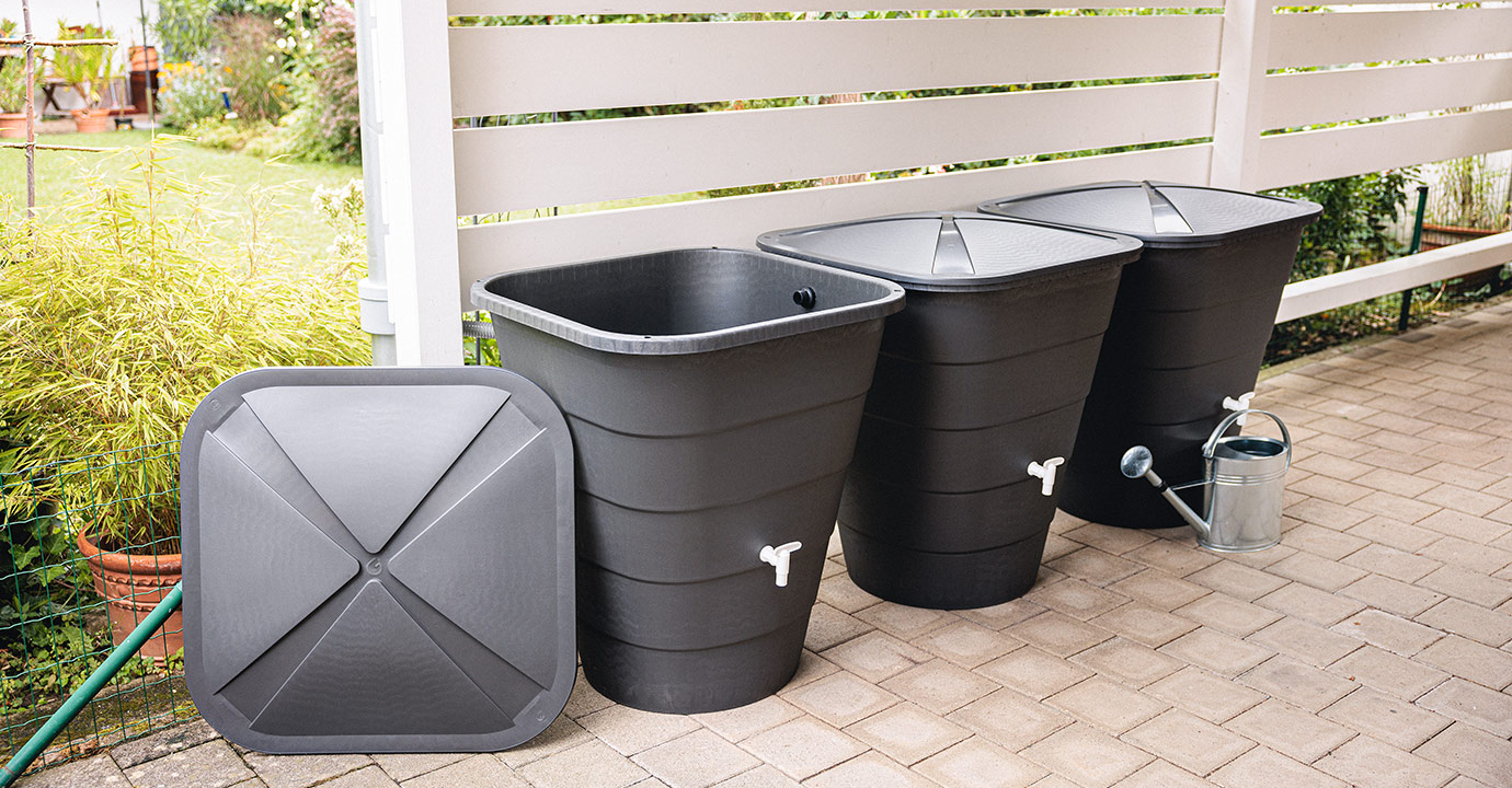 Regentonne eckig 300 l graphitegrey GARANTIA