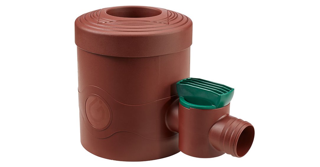 Collecteur de gouttière avec robinet - Brun