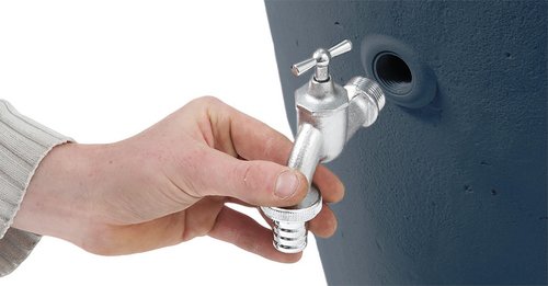 2in1 Wasserspeicher 300L graphitegrey Auslaufhahn Filetage d'origine
