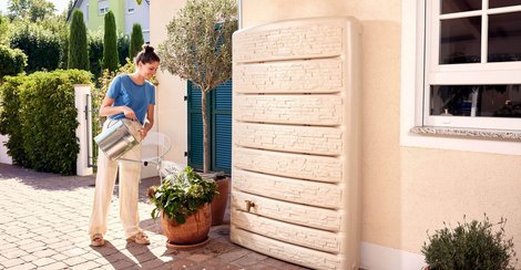 4rain | Zbiornik przyścienny ExtraSlim Stone Decor - beżowy