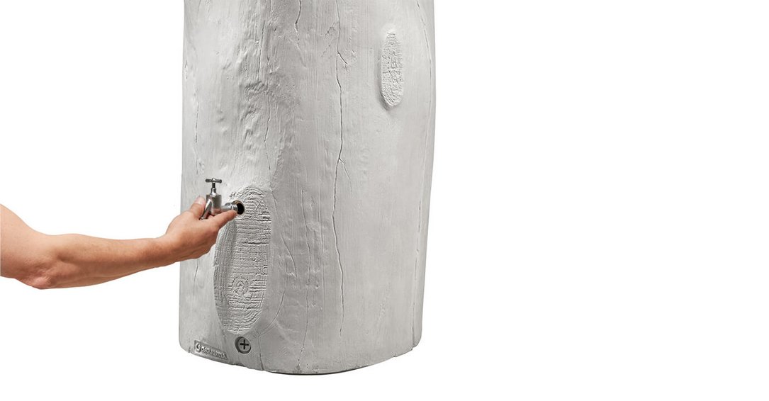 Woodstock Regenspeicher 250L greywood Auslaufhahn montieren