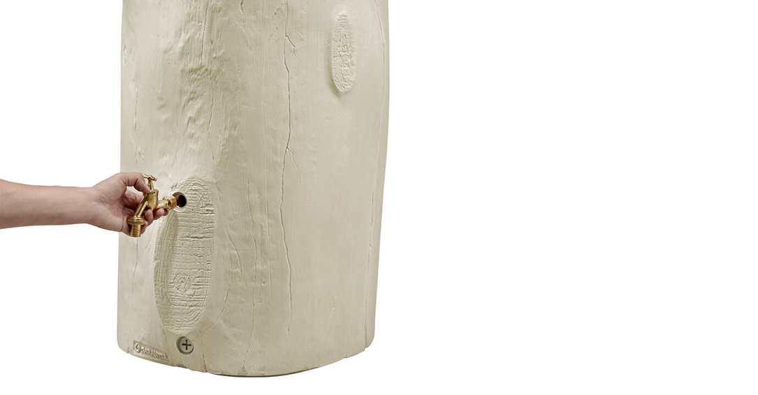 Woodstock Regenspeicher 250L pinewood Hahn montieren